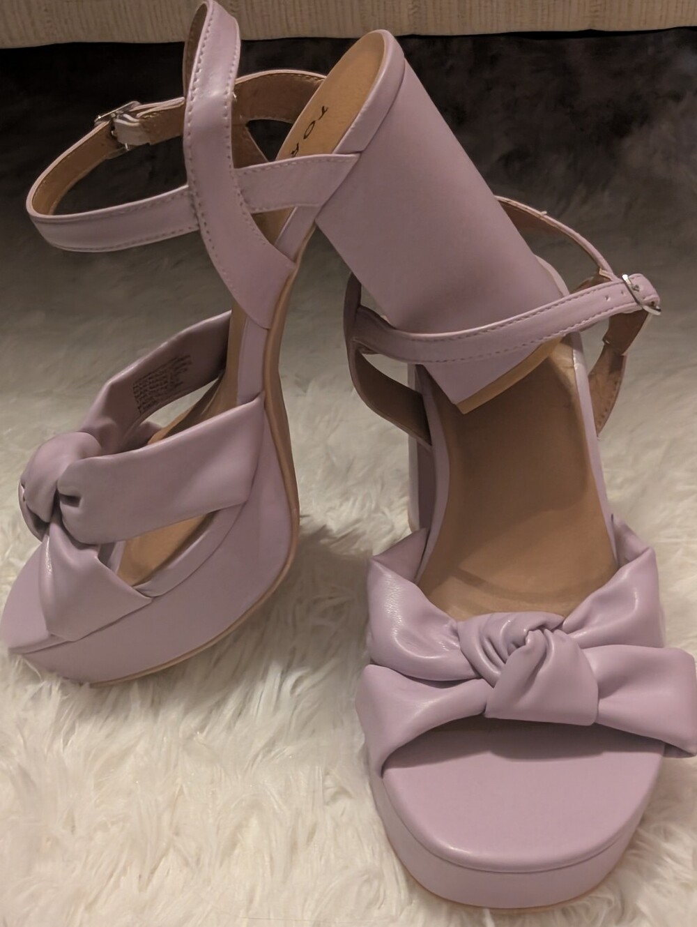 Torrid 7.5WW Lilac Knot-Front Platform Sandals